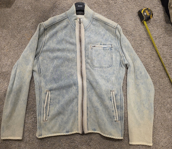 32 BAR blues Men's Zip-Up Sweater in Light Blue